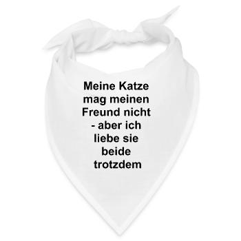 Katzen-Freund-Geschenk - Bandana - Weiß - Vorne