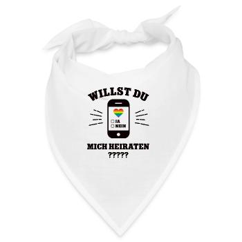 Willst Du Mich Heiraten Heiratsantrag LGBTQ Heirat - Bandana - Weiß - Vorne