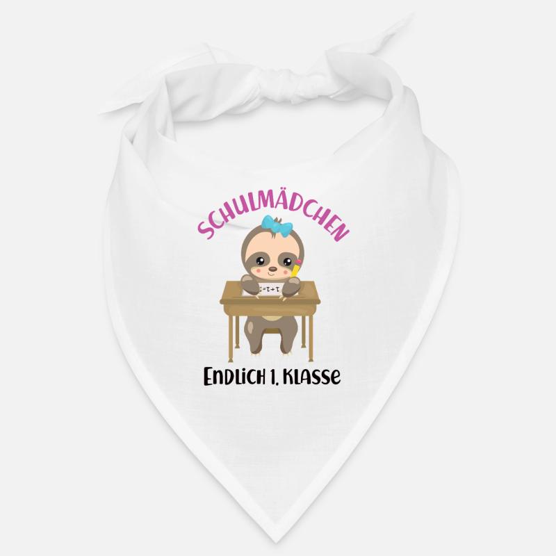 Schulmädchen Einschulung Faultier Endlich 1 Klasse Bandana