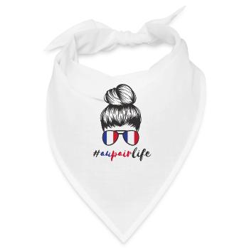 Au Pair Frankreich Auslandsjahr France #Aupairlife - Bandana - Weiß - Vorne