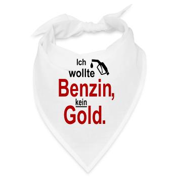 Tankrabatt Benzin Diesel Gold Benzinpreis - Bandana - Weiß - Vorne