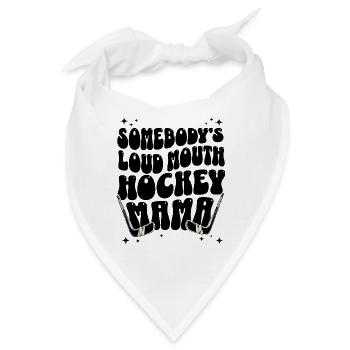 Humorvolle Phrase Mama Hockeyspieler - Bandana - Weiß - Vorne
