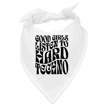 Mädchen hören Hard Techno EDM - Bandana - Weiß - Vorne