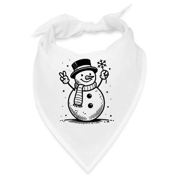 Niedlicher Schneemann - Bandana - Weiß - Vorne