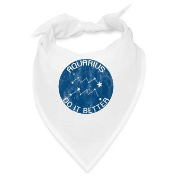 Sternzeichen Wassermann / Zodiac Aquarius - Bandana - Weiß - Vorne