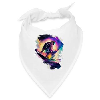 Snowboarding in the Universe - Snowboard - Bandana - Weiß - Vorne