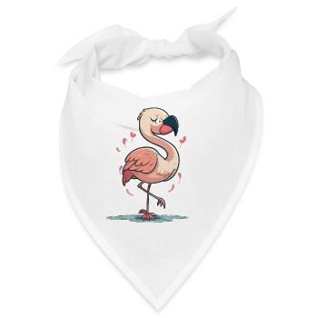 Flamingo-Spaß - Bandana - Weiß - Vorne