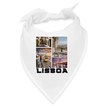 Lissabon Lisboa Urlaub Tram - Bandana - Weiß - Vorne