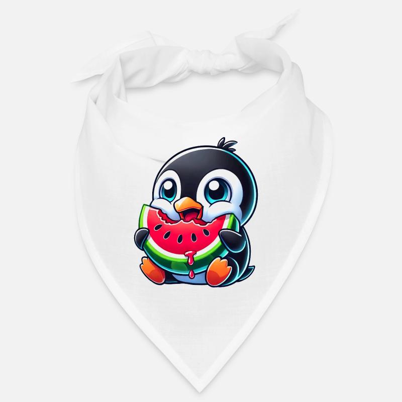 mignon pingouin dessin animé pastèque été Bandana