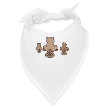 beaver biber nagetier rodents wood water13 - Bandana - Weiß - Vorne