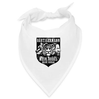 Bär Tiger Mann, Mein Rudel meine Regeln - Bandana - Weiß - Vorne