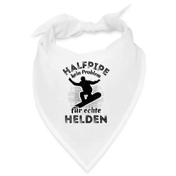 Snowboard, Halfpipe, Wintersport, echte Helden - Bandana - Weiß - Vorne