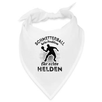 Tischtennis Spieler - Schmetterball - echte Helden - Bandana - Weiß - Vorne