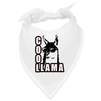 Cooles Lama mit Sonnenbrille - Bandana - Weiß - Vorne