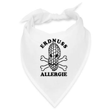 Erdnuss Allergie - Allergisch gegen Erdnüsse - Bandana - Weiß - Vorne