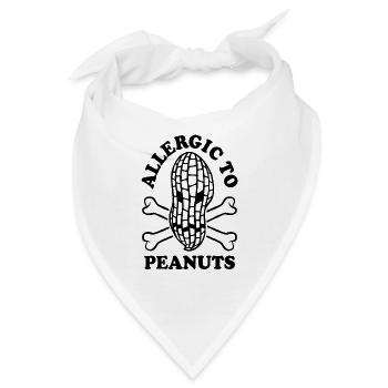 Allergic to Peanuts - Erdnuss Allergie - Bandana - Weiß - Vorne