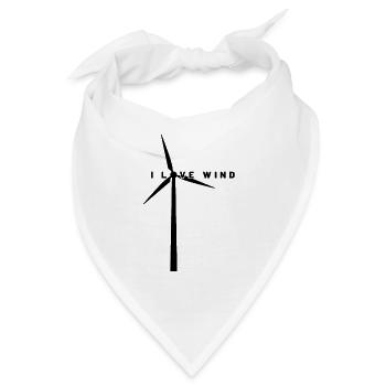 Windkraft - I Love Wind - Windenergie - Windpark - Bandana - Weiß - Vorne