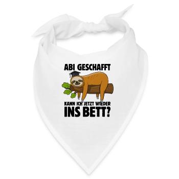 Faultier - Abitur geschafft wieder ins Bett? - Bandana - Weiß - Vorne