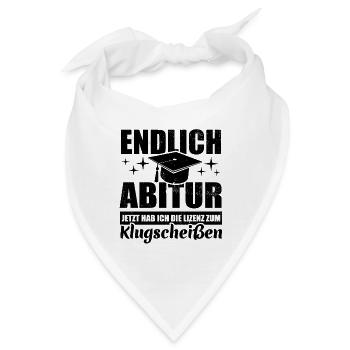 Endlich Abitur - Lizenz zum Klugscheißen - Bandana - Weiß - Vorne
