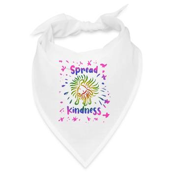 Spread Kindness - Hund schüttelt sich - Bandana - Weiß - Vorne