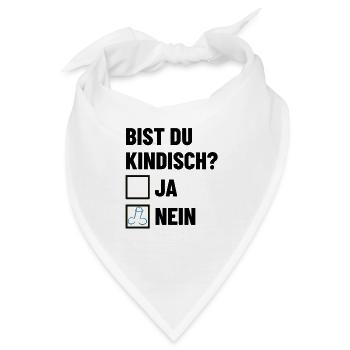 Bist du kindisch? Ankreuzen - Pimmel - Bandana - Weiß - Vorne