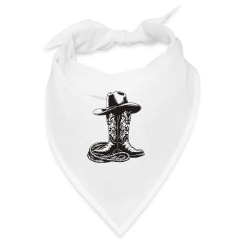 Linedance Linedancing Country Fan - Geschenk - Bandana - Weiß - Vorne