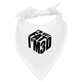 I'm not fat I'm 3D - Bandana - Weiß - Vorne