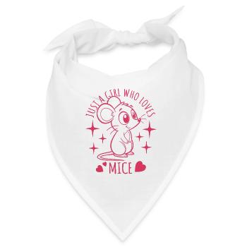 Just a girl who loves mice - Cartoon - Bandana - Weiß - Vorne