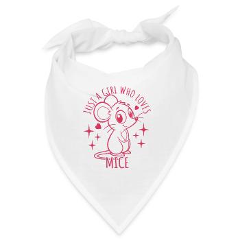 Just a girl who loves mice - Cartoon - Bandana - Weiß - Vorne