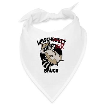 Waschbär Bauch - Waschbrett Bauch Geschenk - Bandana - Weiß - Vorne
