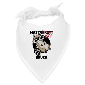 Waschbär Bauch - Waschbrett Bauch Geschenk - Bandana - Weiß - Vorne