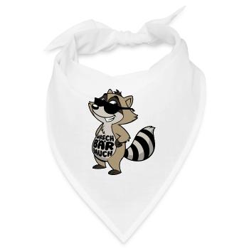 Waschbär Bauch - Waschbrett Bauch Sport Geschenk - Bandana - Weiß - Vorne