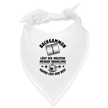 Backgammon löst meine Probleme - Kaffee Spruch - Bandana - Weiß - Vorne