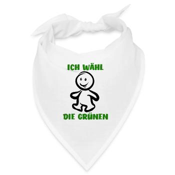 Ich wähl die Grünen - Wähler - Stimme - Bandana - Weiß - Vorne