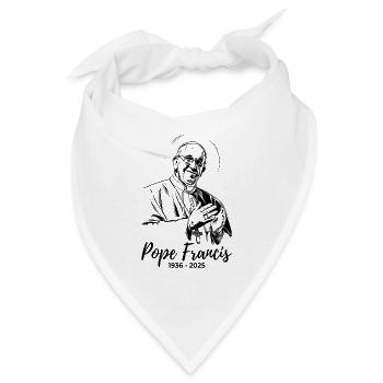 Papst Franziskus spendet seinen Segen - Bandana - Weiß - Vorne