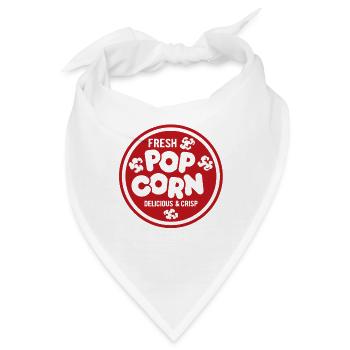 Frisches Popcorn - knusprig & lecker - Geschenk - Bandana - Weiß - Vorne