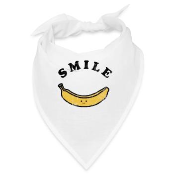 Frucht / Früchte: Banane - Lachen - Smile - Bandana - Weiß - Vorne
