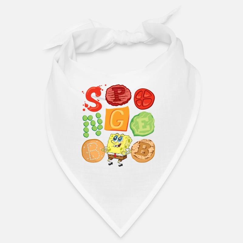 Spongebob Squarepants Burger Ingredients Design - Bandana - white