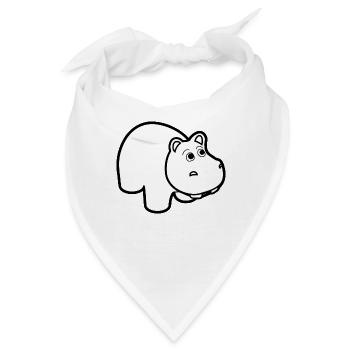 hippo nilpferd hippopotamus hippobath baby18 - Bandana - Weiß - Vorne
