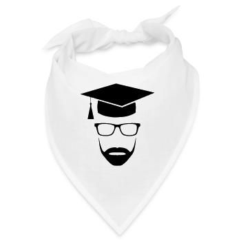 Master Uni Nerd mit Bart - Bandana - Weiß - Vorne