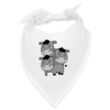 Niedliche Esel - Bandana - Weiß - Vorne
