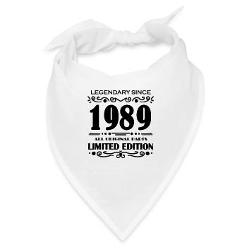 1989 - Jahrgang 1989 - Baujahr 1989 - Bandana - Weiß - Vorne