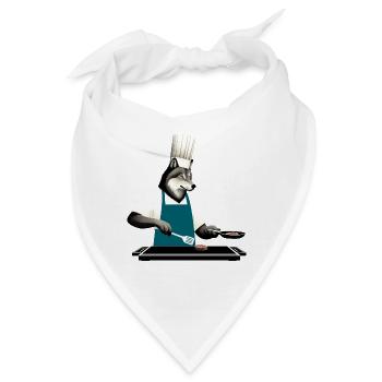 Grillmeister Wolf - Bandana - Weiß - Vorne