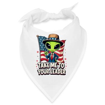 Bring mich zu Deinem Anführer USA Patriot Alien - Bandana - Weiß - Vorne