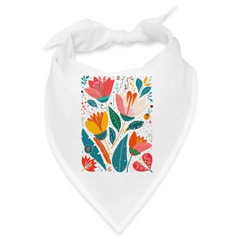 Otomi Blumenmuster Kulturelle Kunst - Bandana - Weiß - Vorne