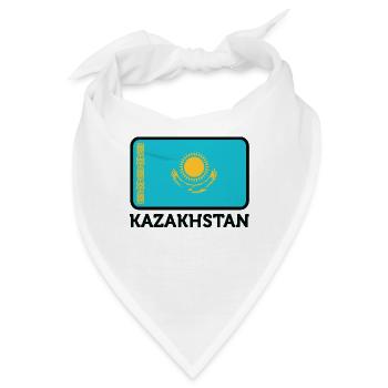Nationalflagge von Kasachstan - Bandana - Weiß - Vorne