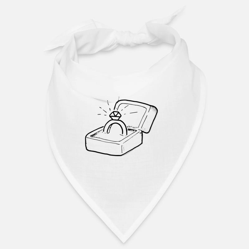 Heirate mich! Diamant Ring Klunker Antrag Geschenk - Bandana - Weiß