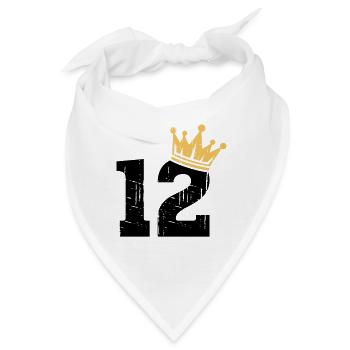 12 Krone 12. Geburtstag 12 Jahre - Bandana - Weiß - Vorne