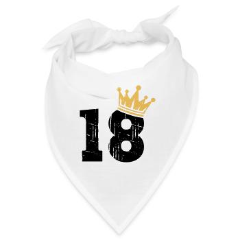 18 Krone 18. Geburtstag 18 Jahre - Bandana - Weiß - Vorne