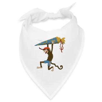Affe mit Schultüte - Bandana - Weiß - Vorne